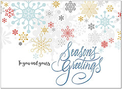 Wishing you and your family a wonderful holiday season and a healthy and peaceful New Year. Colorful Snowflakes Holiday Card H9177U-AA
